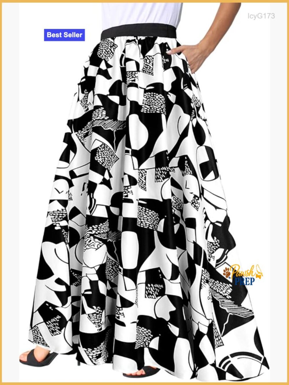 African Ankara Maxi Skirt Dashiki Long Skirt with Pockets